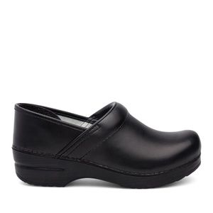 Dansko Black Leather Professional Clog Shoes